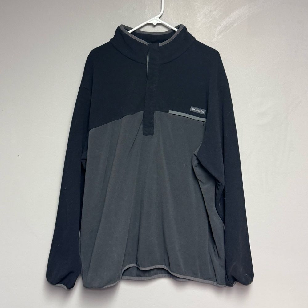 Columbia men’s Pullover fleece shirt jacket top size XXL gray black